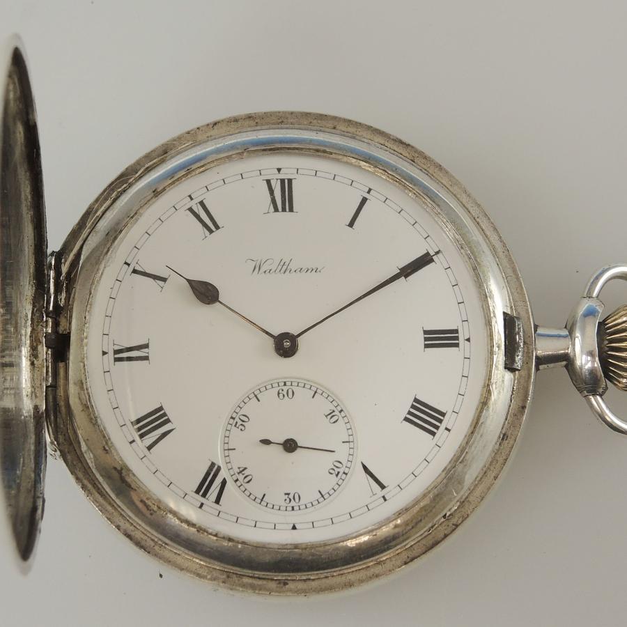 Sterling Silver Waltham Full Hunter Pocket Watch. c1918
