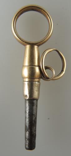 Georgian Solid 15K Gold and Steel Pocket Watch Key. Circa 1810