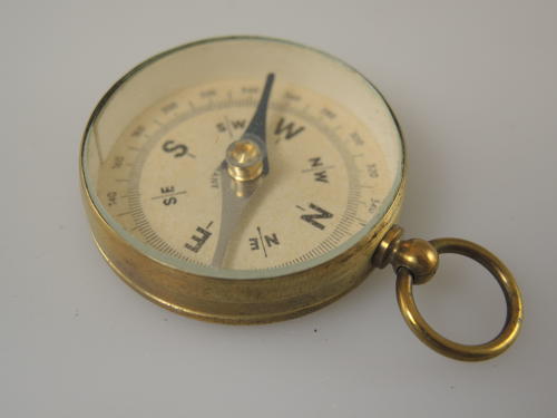 Gilt Metal Compass Fob. Circa 1950
