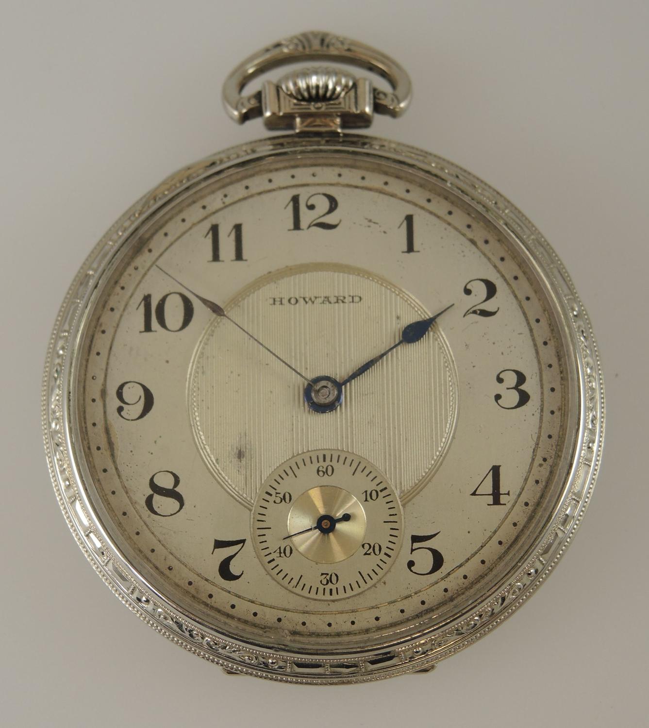 White Gold Filled 19 Jewel E.Howard Watch Co pocket watch c1912