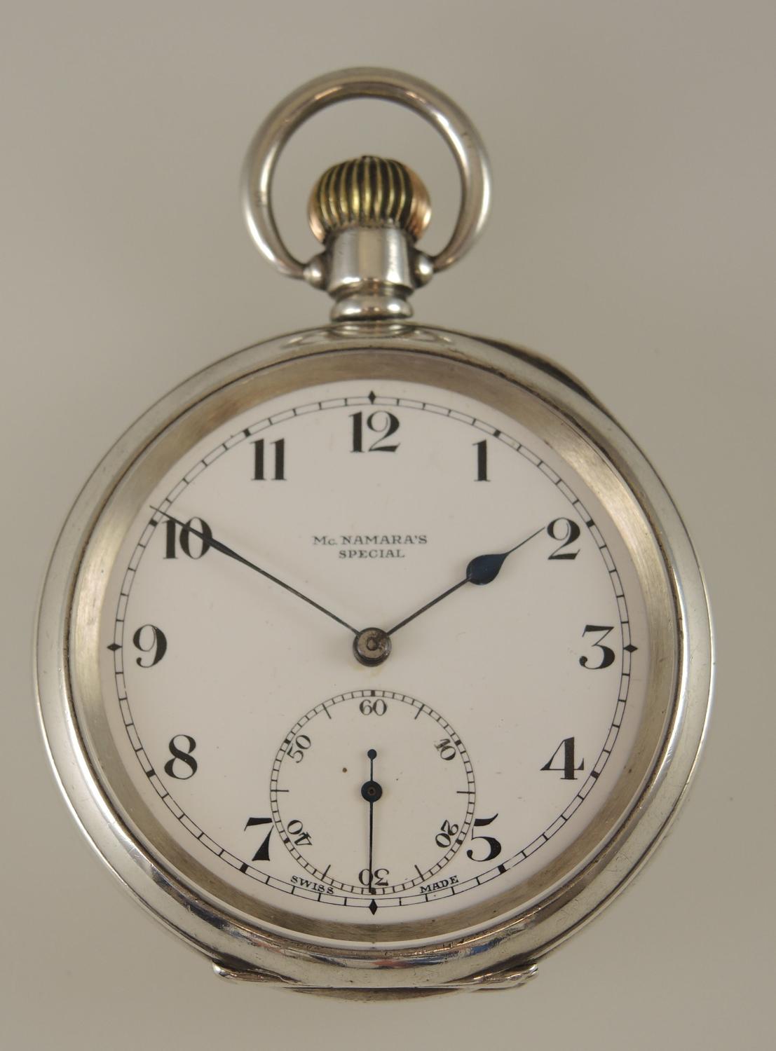 English silver antique pocket watch c1912