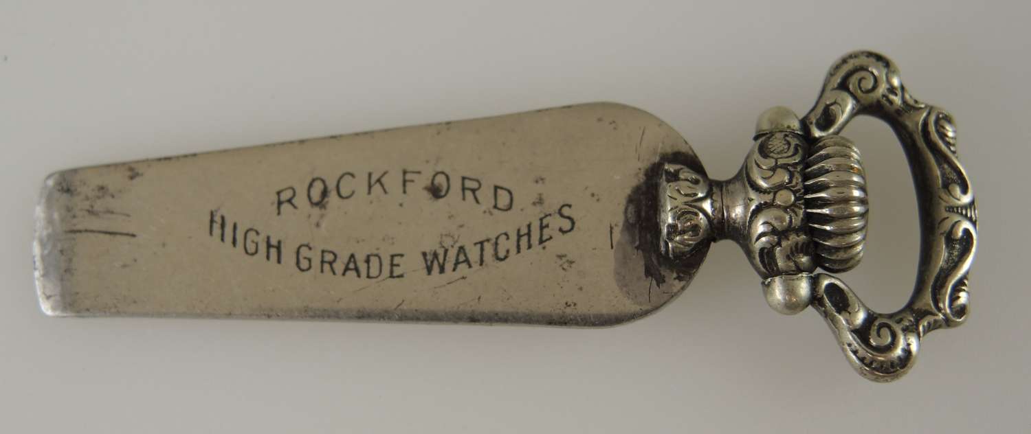 Rare promotional watch case opener by Rockford. C1910