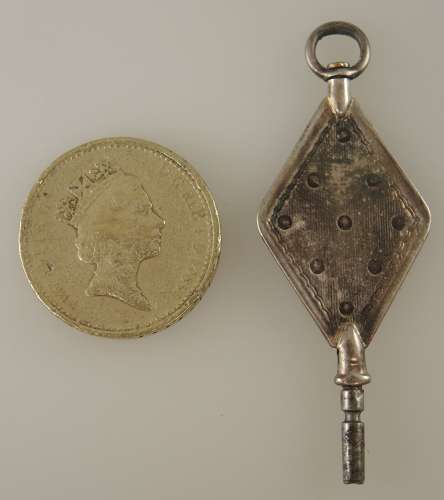 Early silver pocket watch key c1790