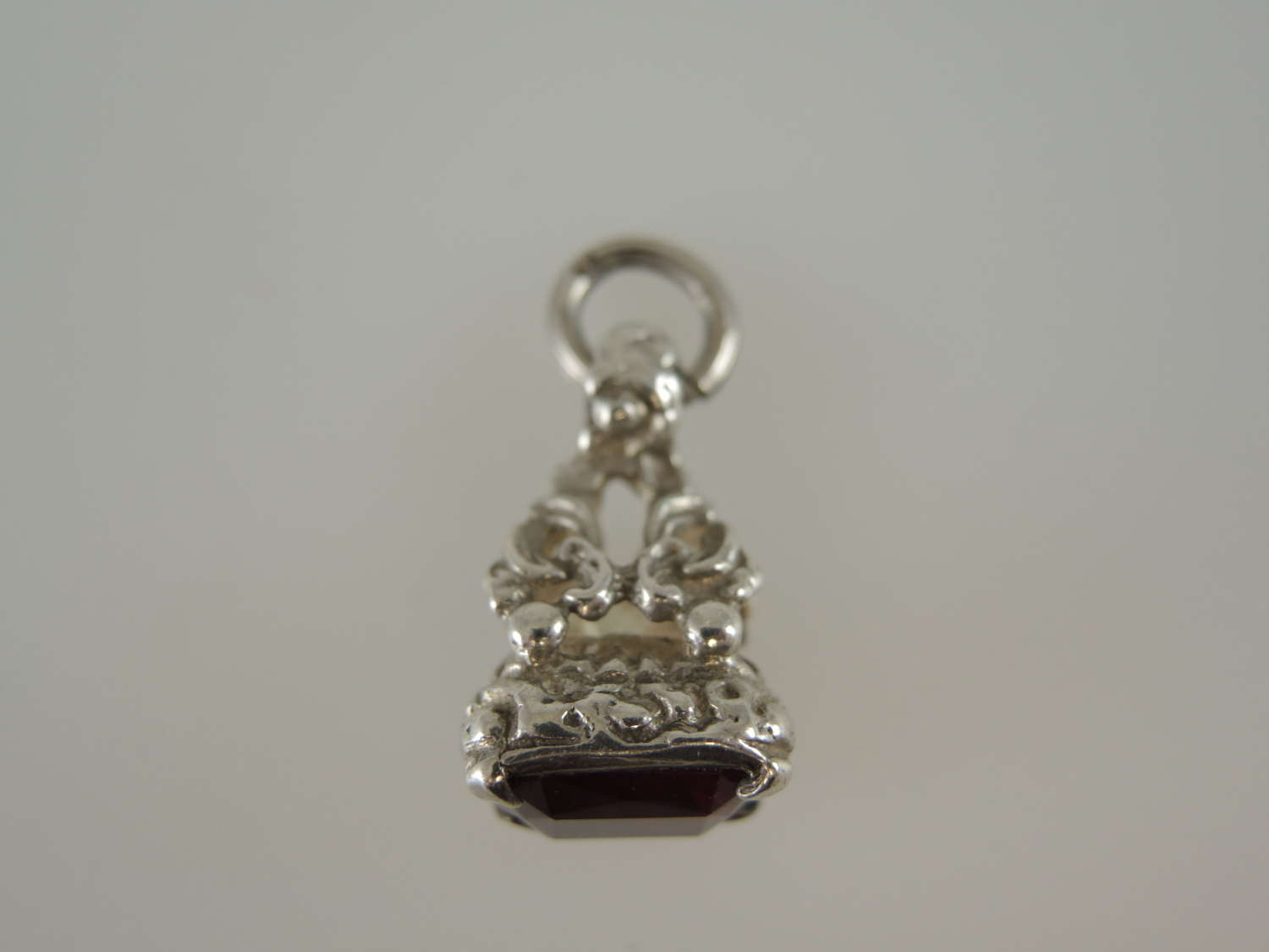 Silver and glass set Victorian fob seal c1880