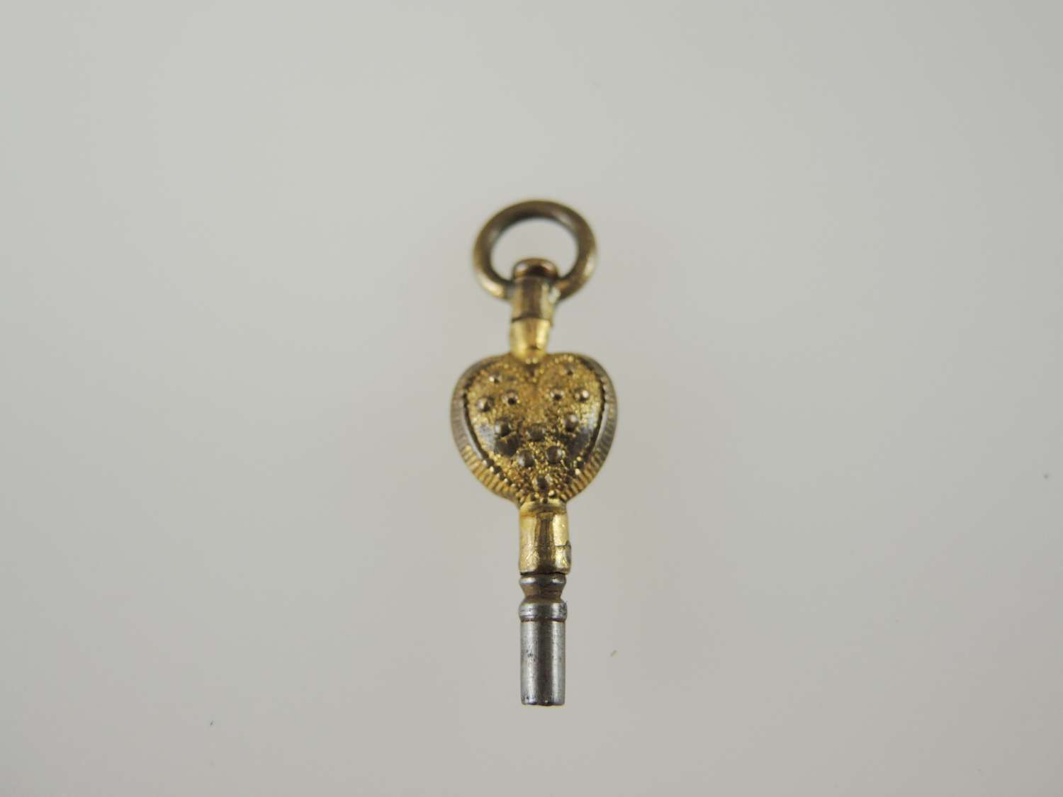 Gilt Heart shaped antique pocket watch key c1780