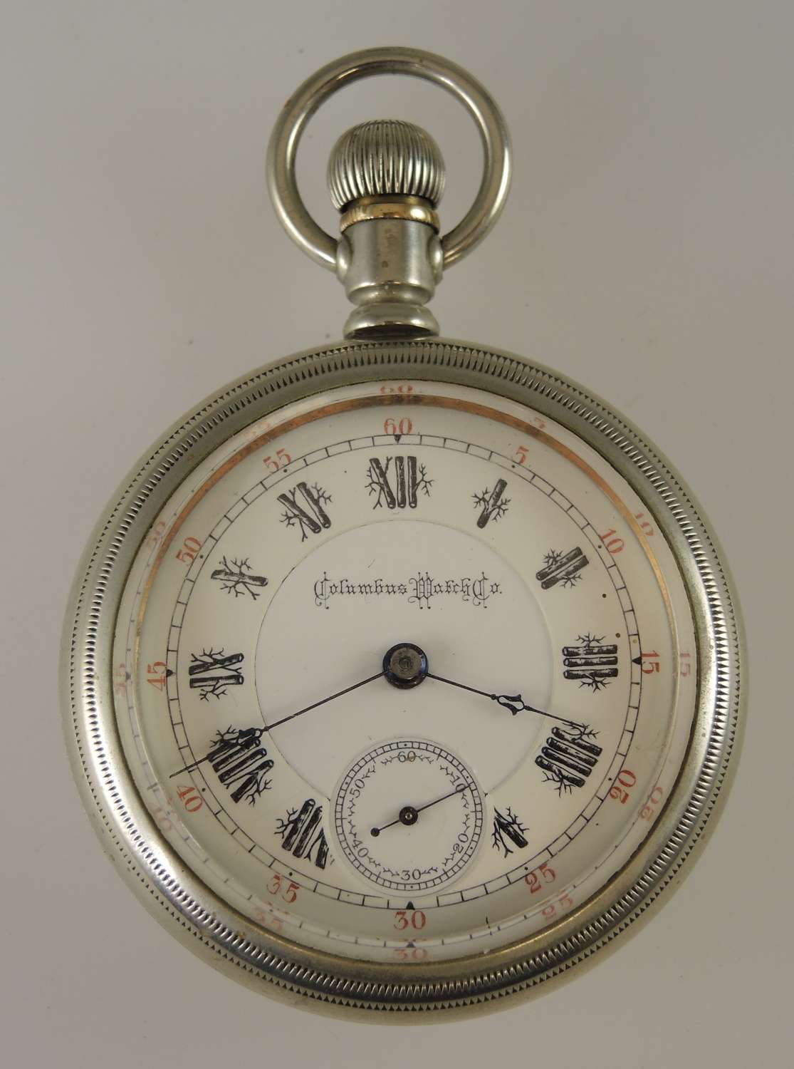 18s pocket watch by Columbus Watch with Rare TREE Dial Co 1893