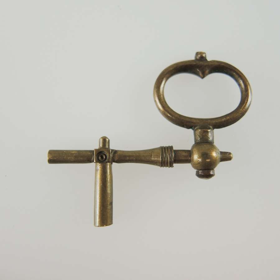 Early gilt double ended Crank pocket watch Key c1750