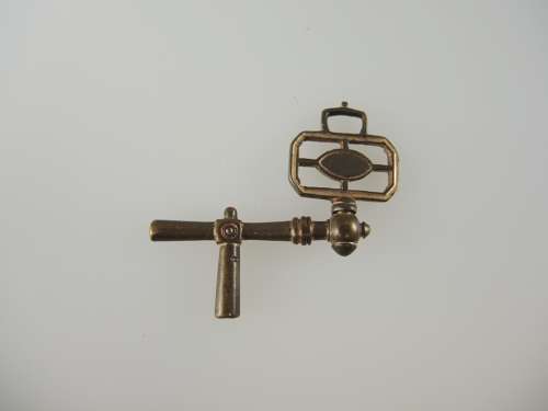 Unusual Early gilt double ended Crank pocket watch Key c1750