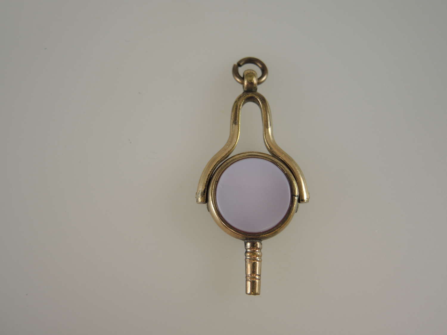 Gilt Swivel Stone Set pocket watch key c1890