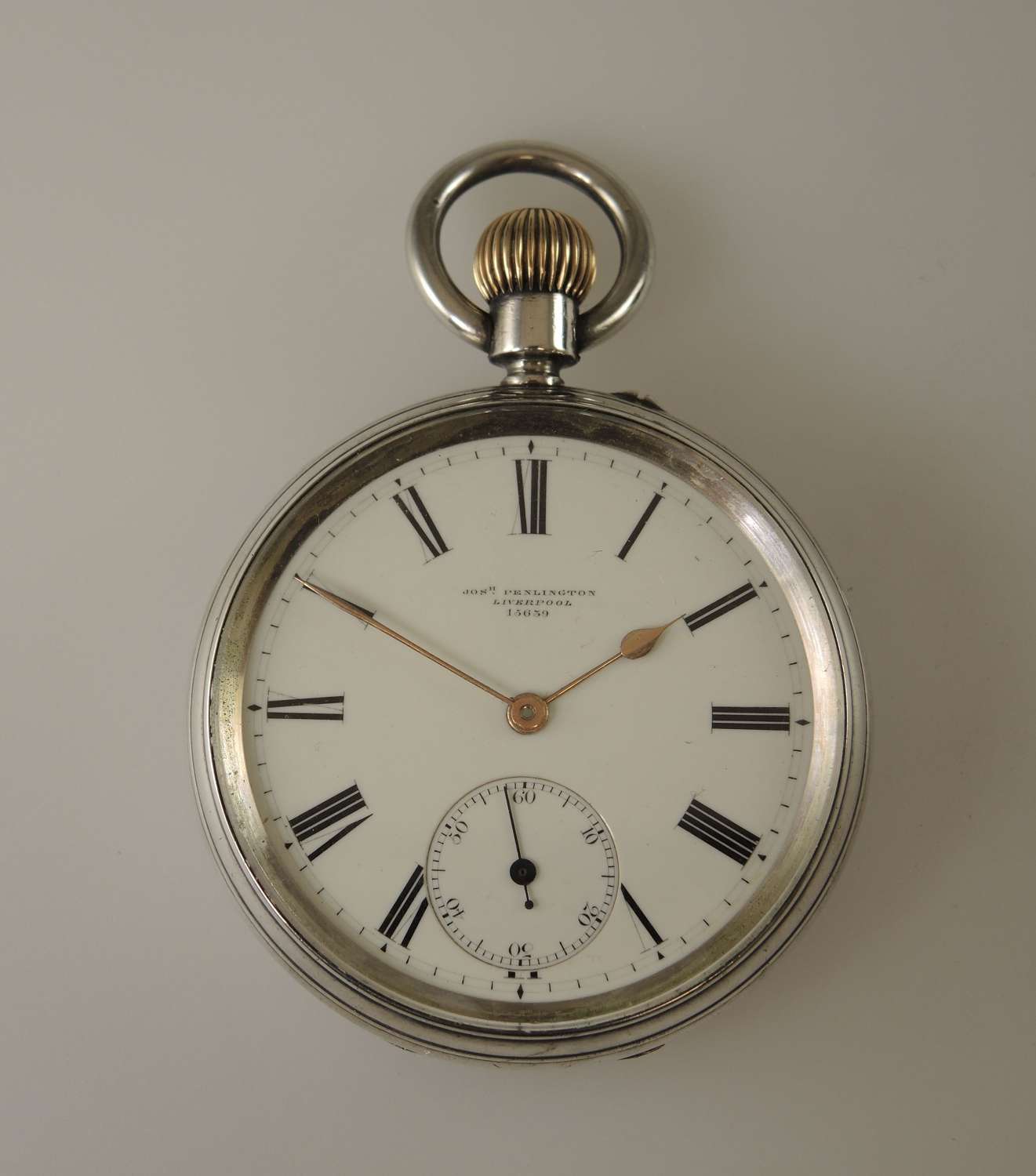 Top Quality English silver pocket watch by Jos Penlington c1882