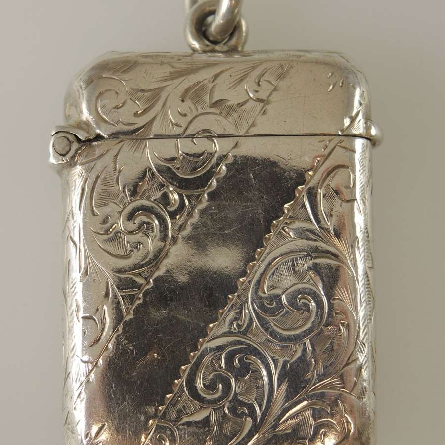 English silver Vesta case c1897