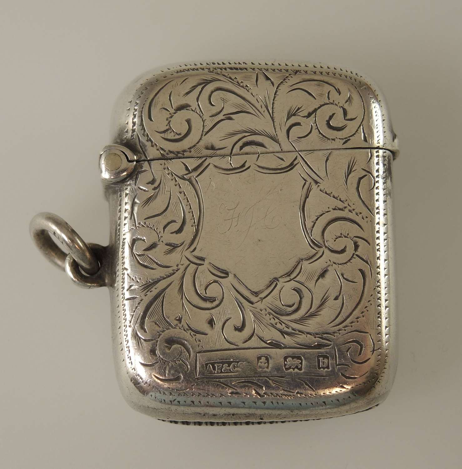 English silver Vesta case c1901