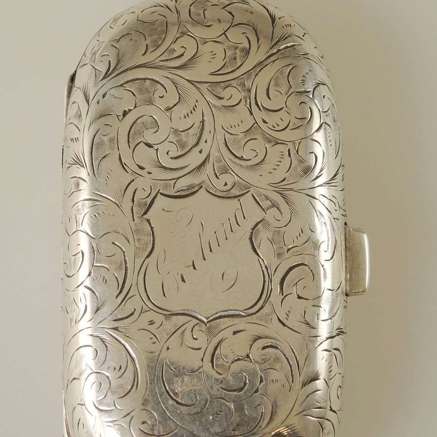 English Silver Double Sovereign Case c1894