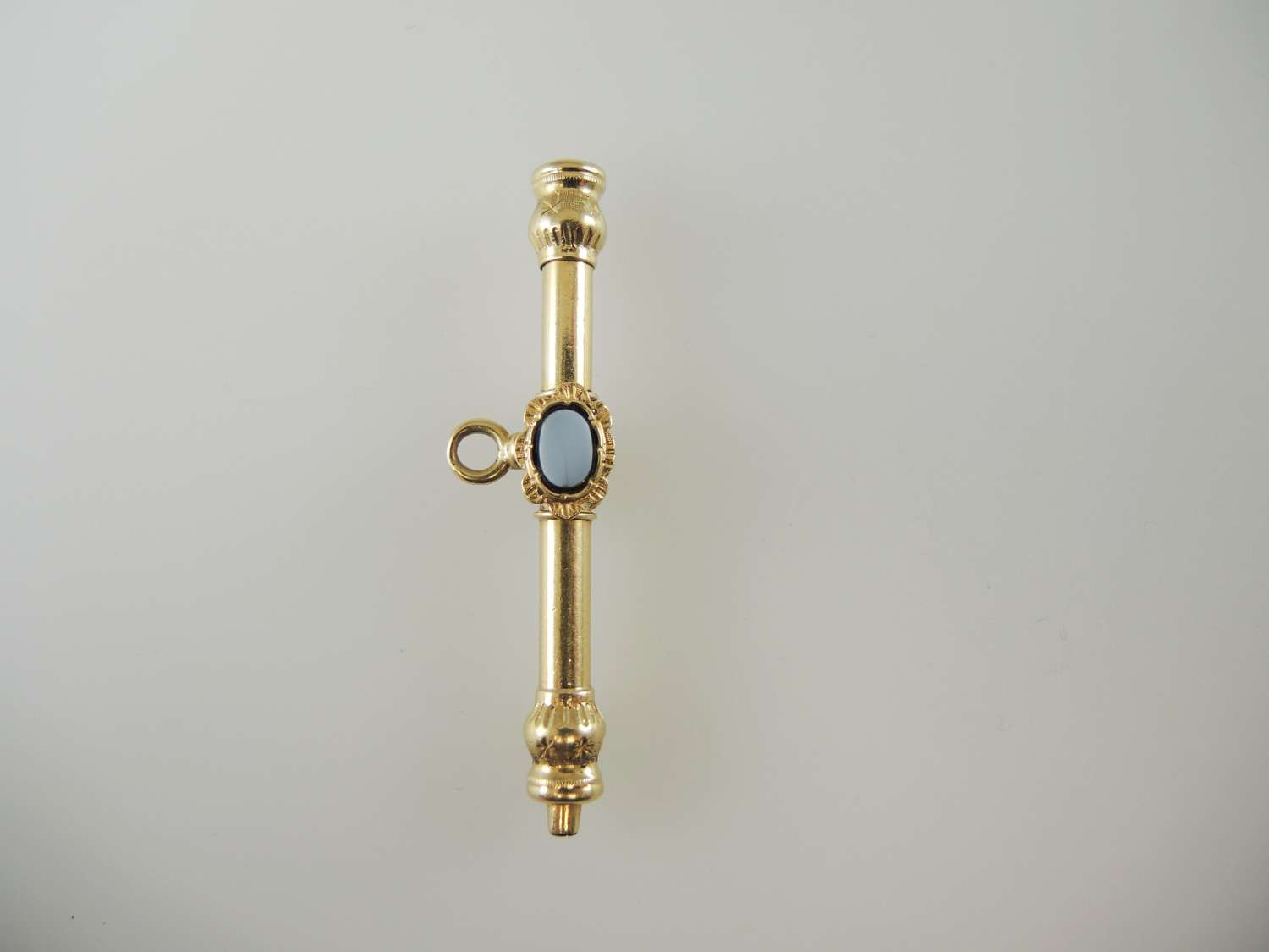 Gold and Stone Set T bar pocket watch key c1850