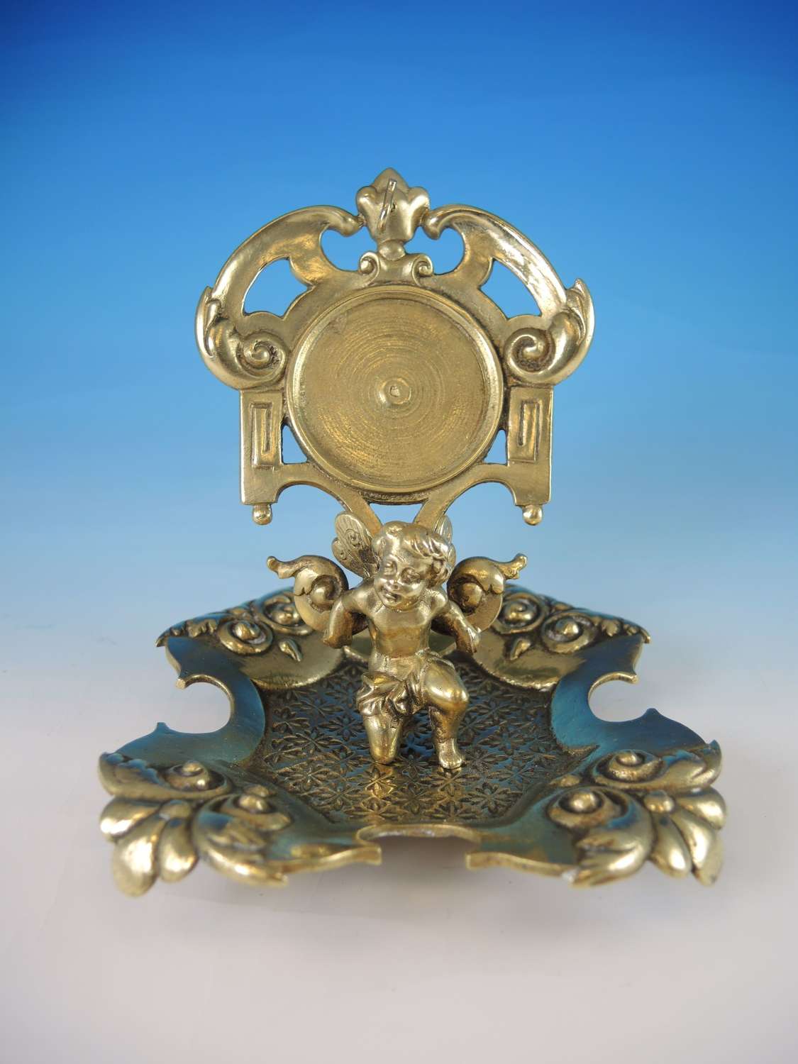Brass CHERUB Watch stand c1880