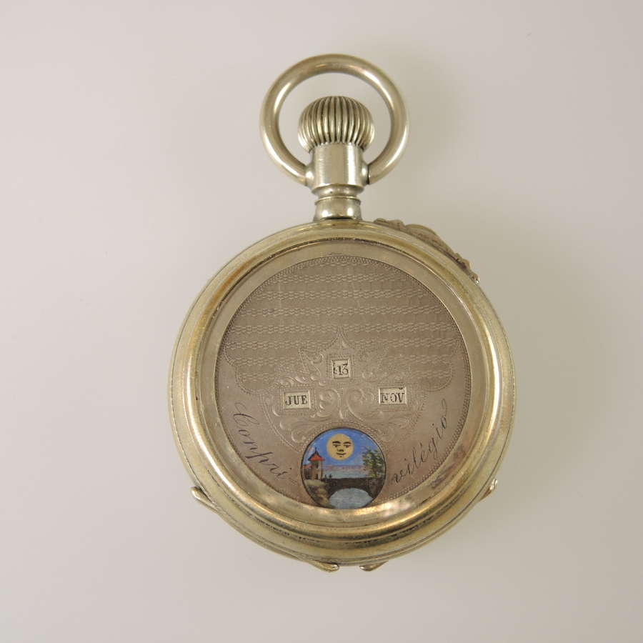 Swiss Double sided MOONPHASE pocket watch c1890