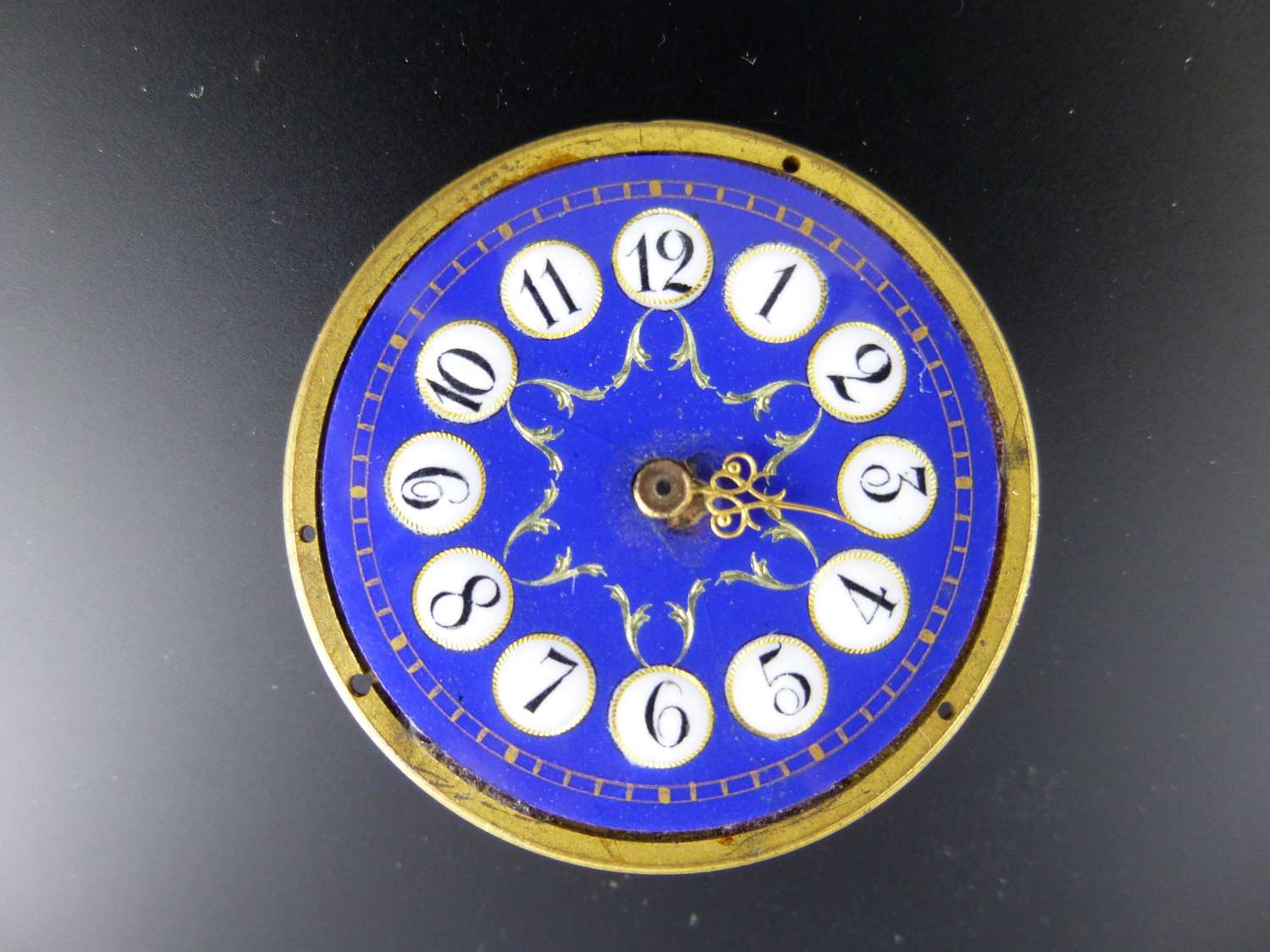 Blue enamel cartouche dial c1880