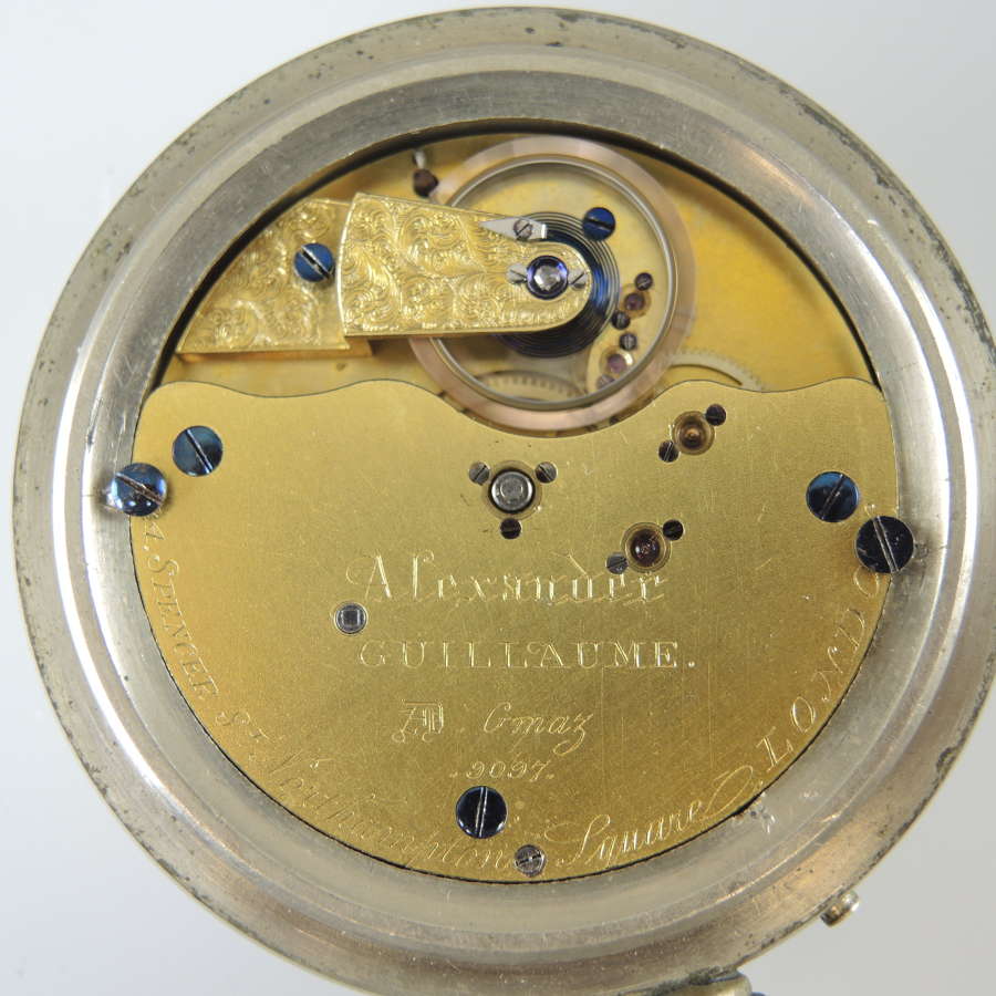 English Free Sprung lever movement by GUILLAUME c1890