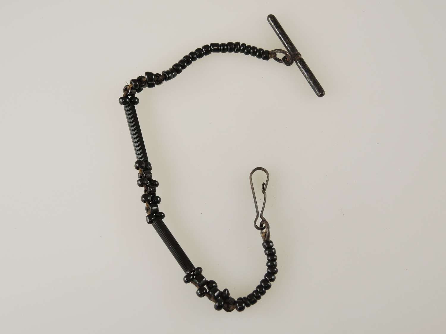 Whitby jet mourning watch chain c1880