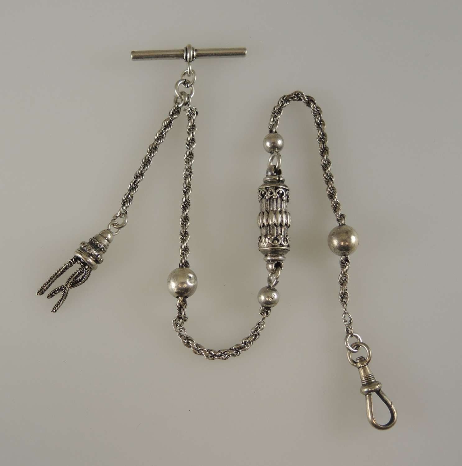 Victorian fancy pocket watch chain with tassel c1890