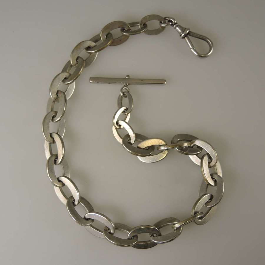 Giant silver pocket watch chain. C1890