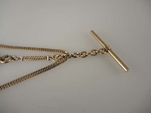 Unusual double or single gilt metal pocket watch chain c1890