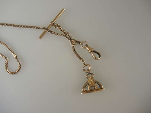 Unusual double or single gilt metal pocket watch chain c1890