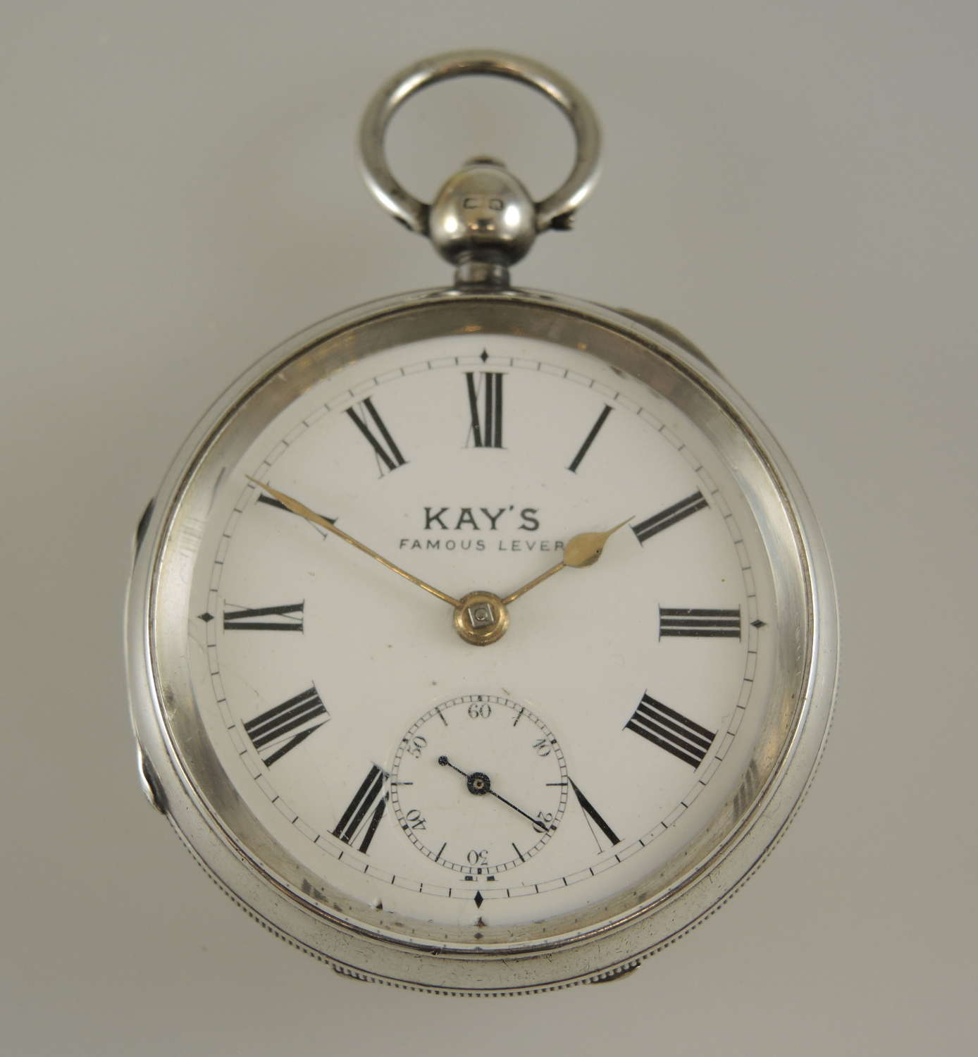Victorian English silver key wound pocket watch. Kays, Worcester c1900