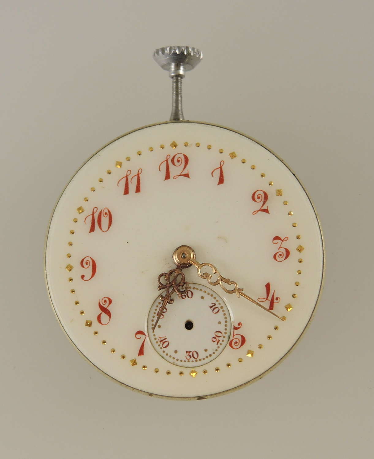 High quality ladies pocket watch movement with a fancy dial c1890