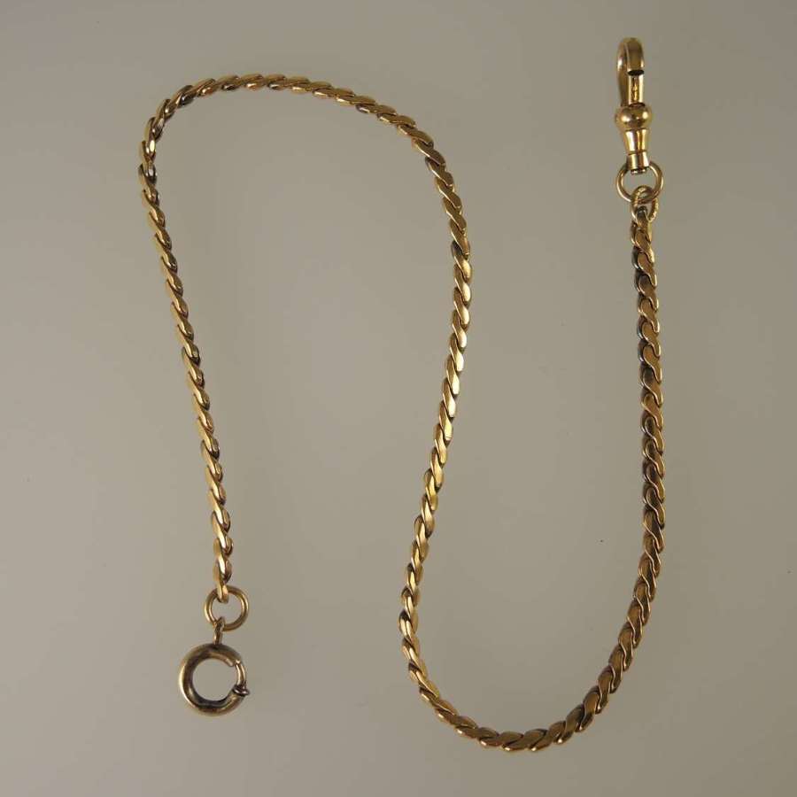 Victorian gold plated watch chain c1890