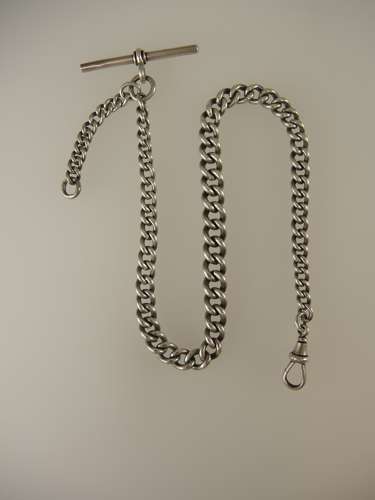English silver Victorian watch chain c1902