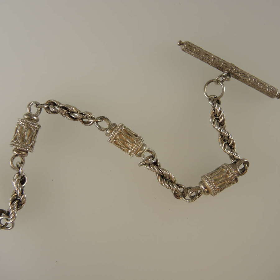 Victorian silver watch chain c1890