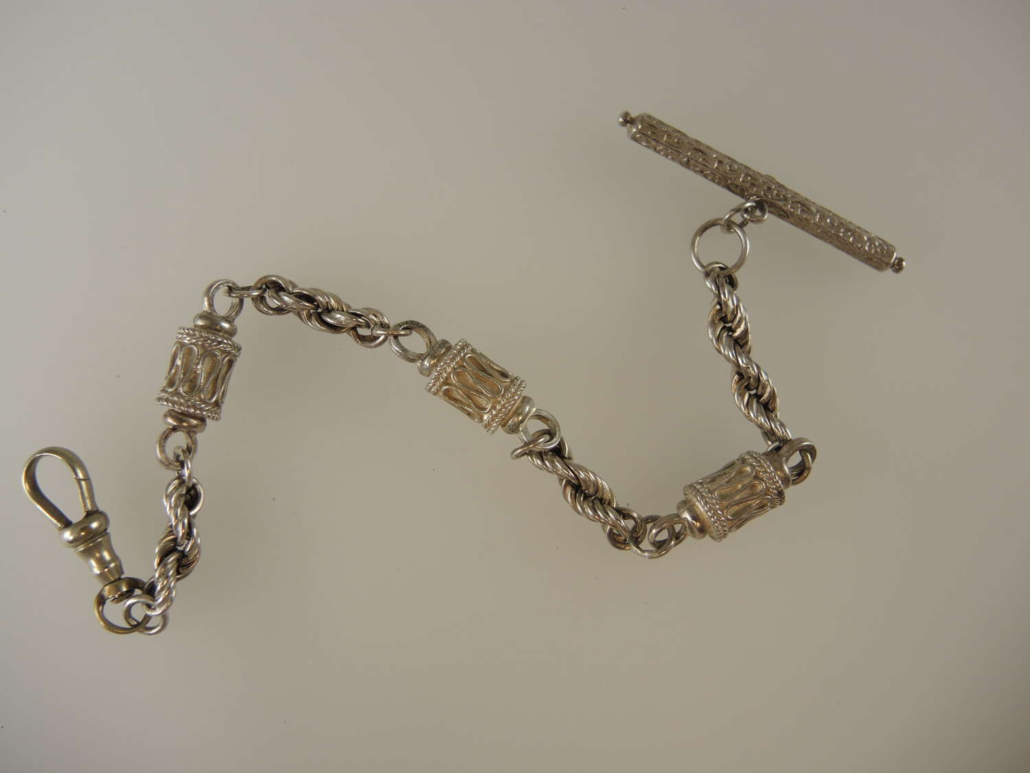 Victorian silver watch chain c1890