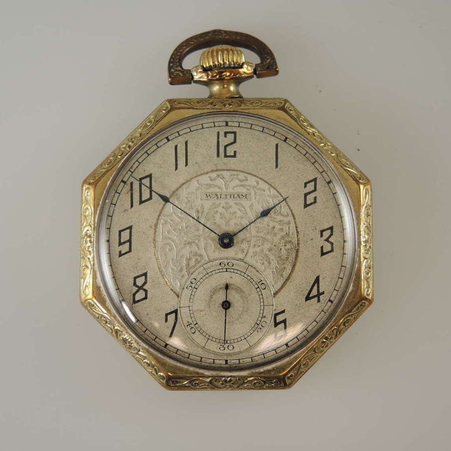 Octagonal cased Waltham Pocket Watch c1926