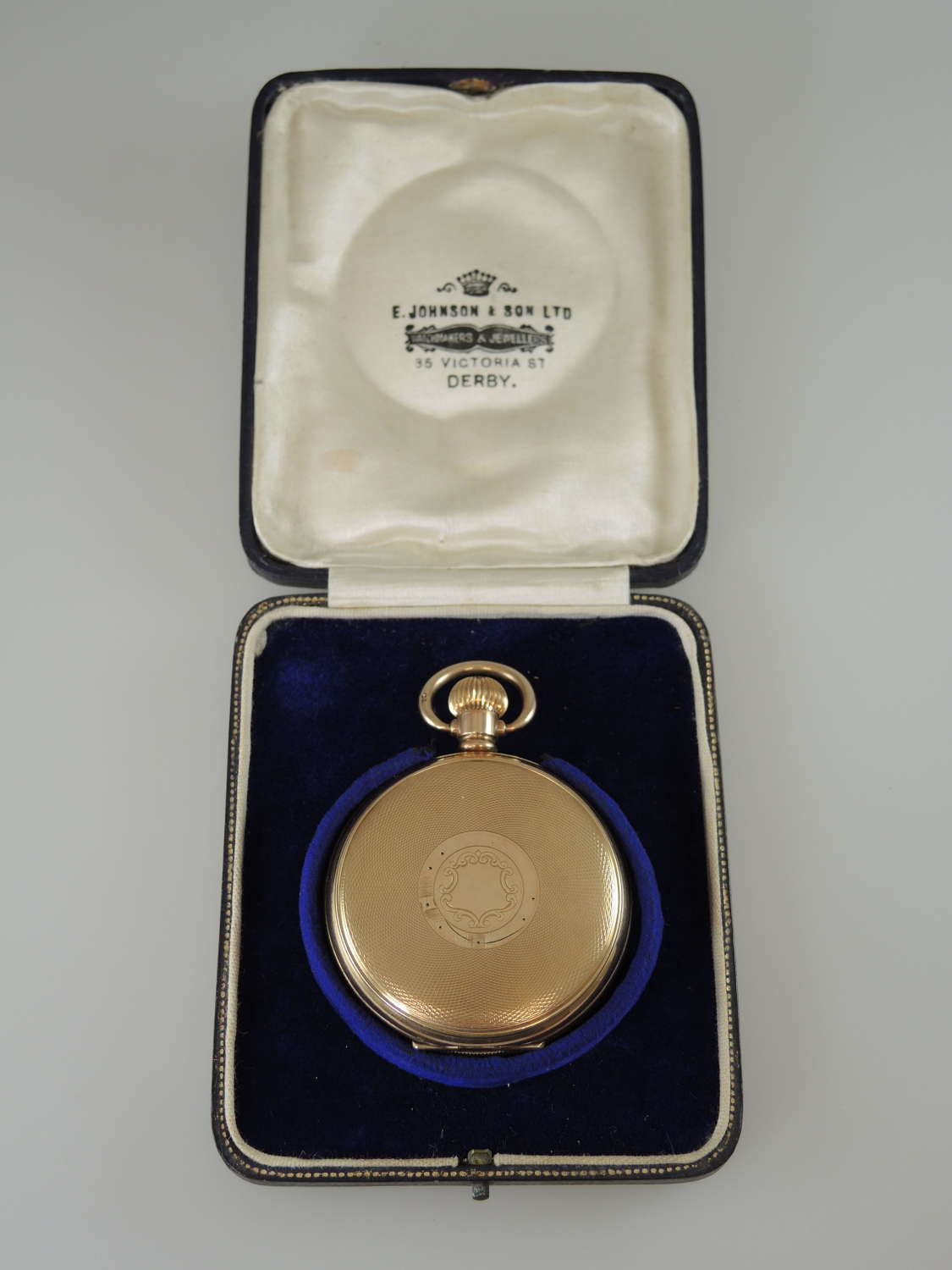 MINT gold plated full hunter pocket watch by Rotherhams c1910