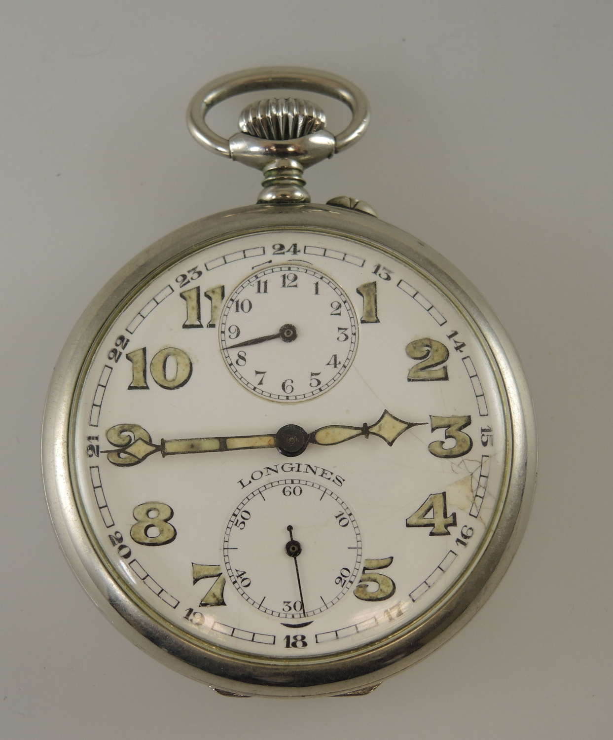 Alarm pocket watch by Longines c1910