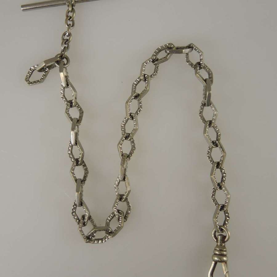 Victorian white metal pocket watch chain c1930