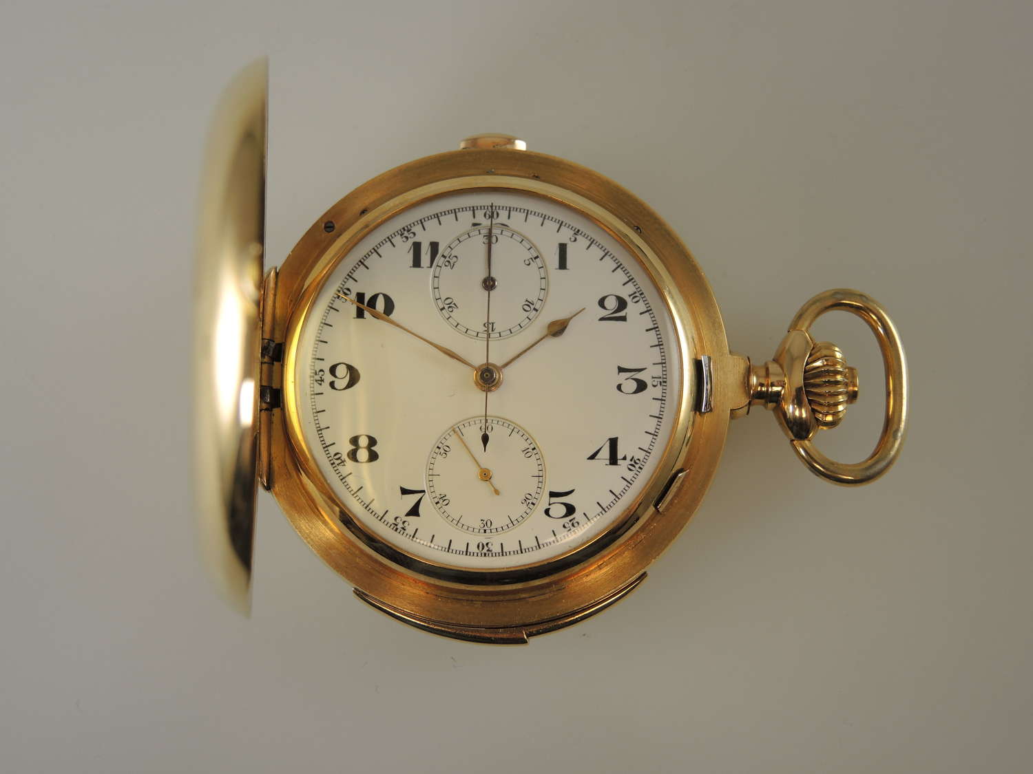 Massive 18K gold minute repeater chronograph pocket watch c1910
