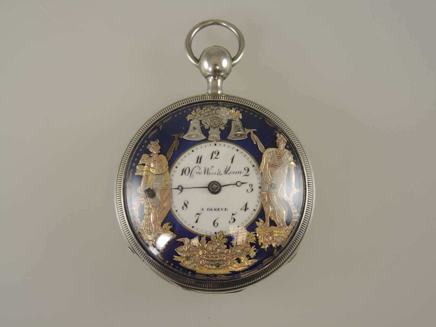 Silver Jacquemart Automata repeater verge pocket watch c1810