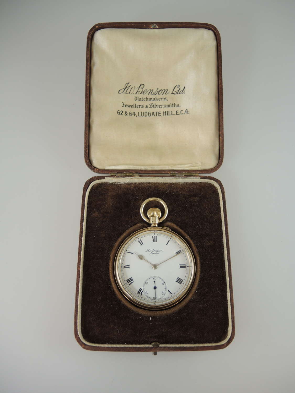 Pristine 9K Gold J W Benson pocket watch. The new Ludgate.  c1933