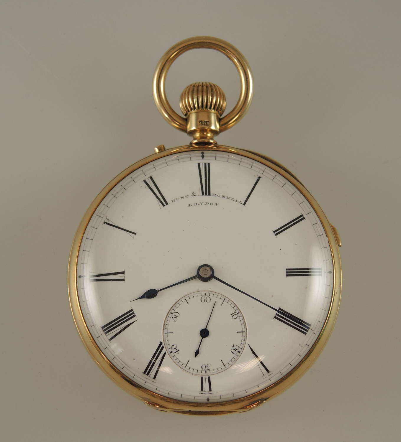 18K gold quarter repeater pocket watch by Hunt & Roskell c1875