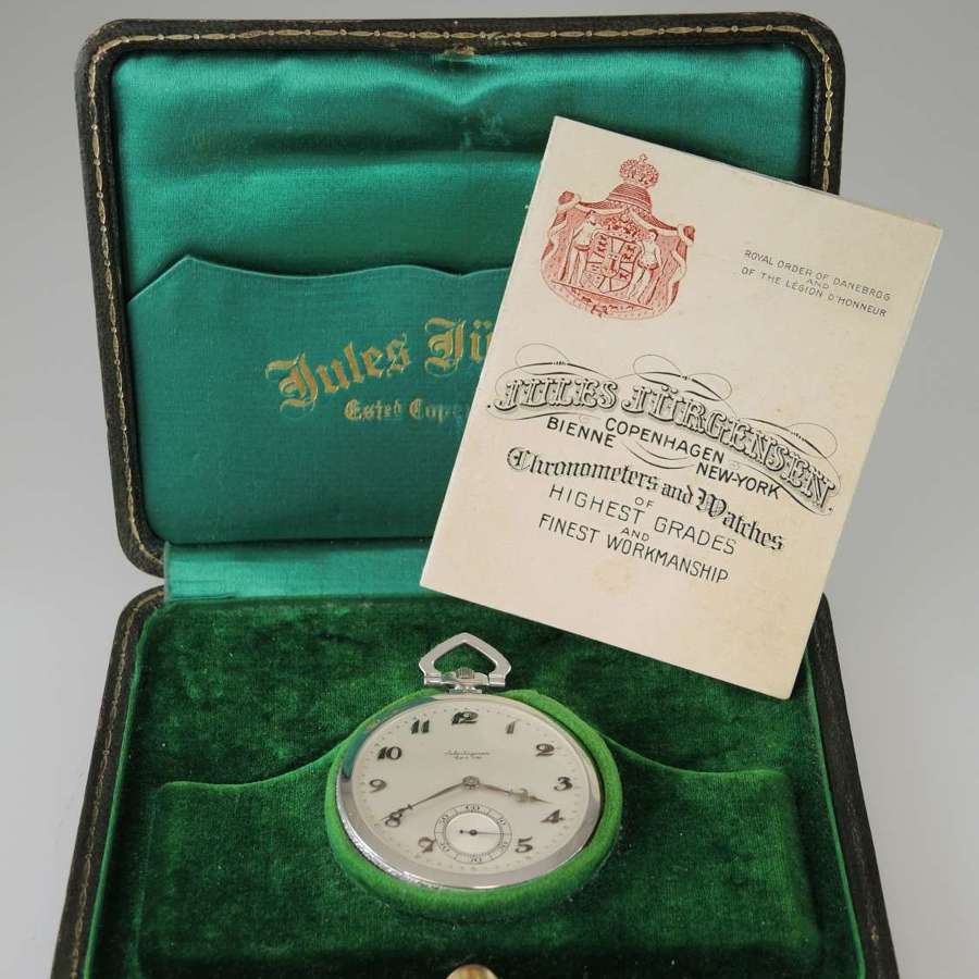 Exquisite diamond set platinum pocket watch by Jules Jurgensen c1925