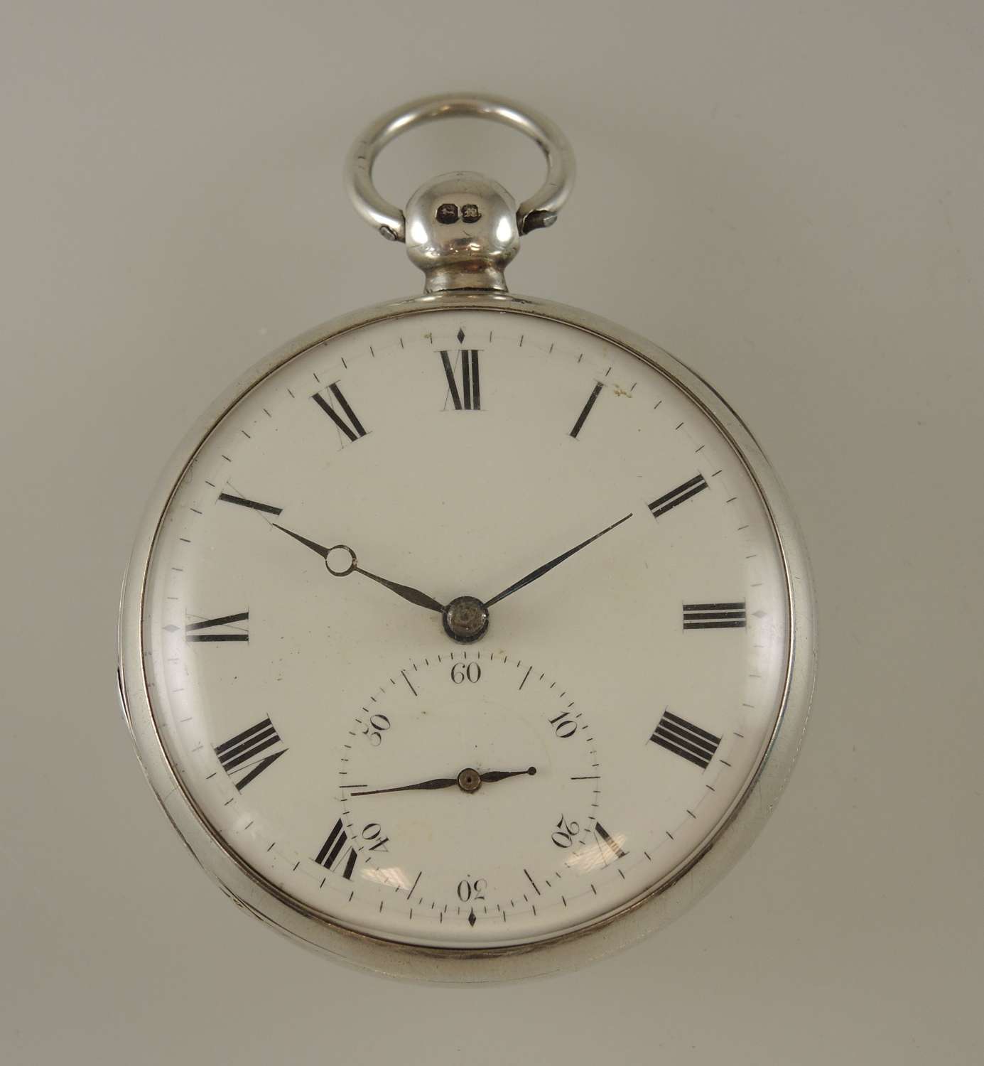 English silver rack lever fusee pocket watch by Molyneaux, London 1849