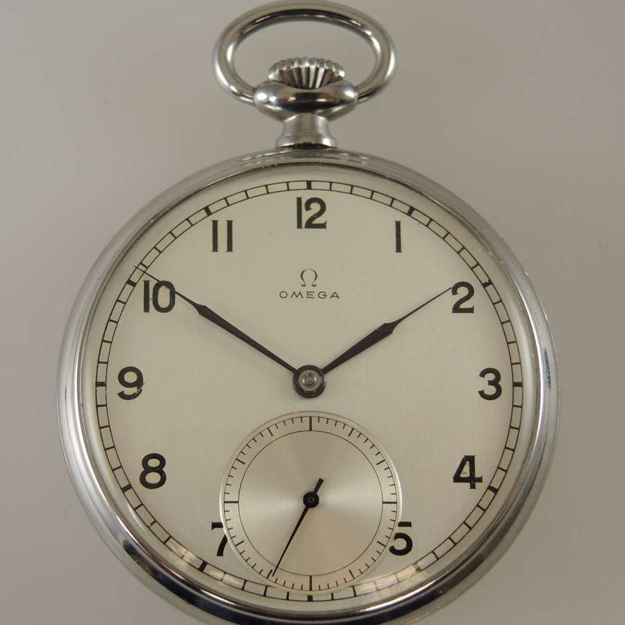 Stylish vintage Steel Omega pocket watch c1944