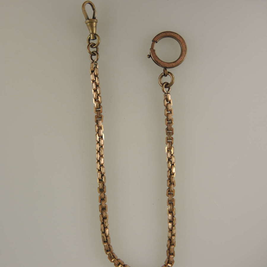 Victorian gold plated pocket watch chain for a blazer pocket c1890
