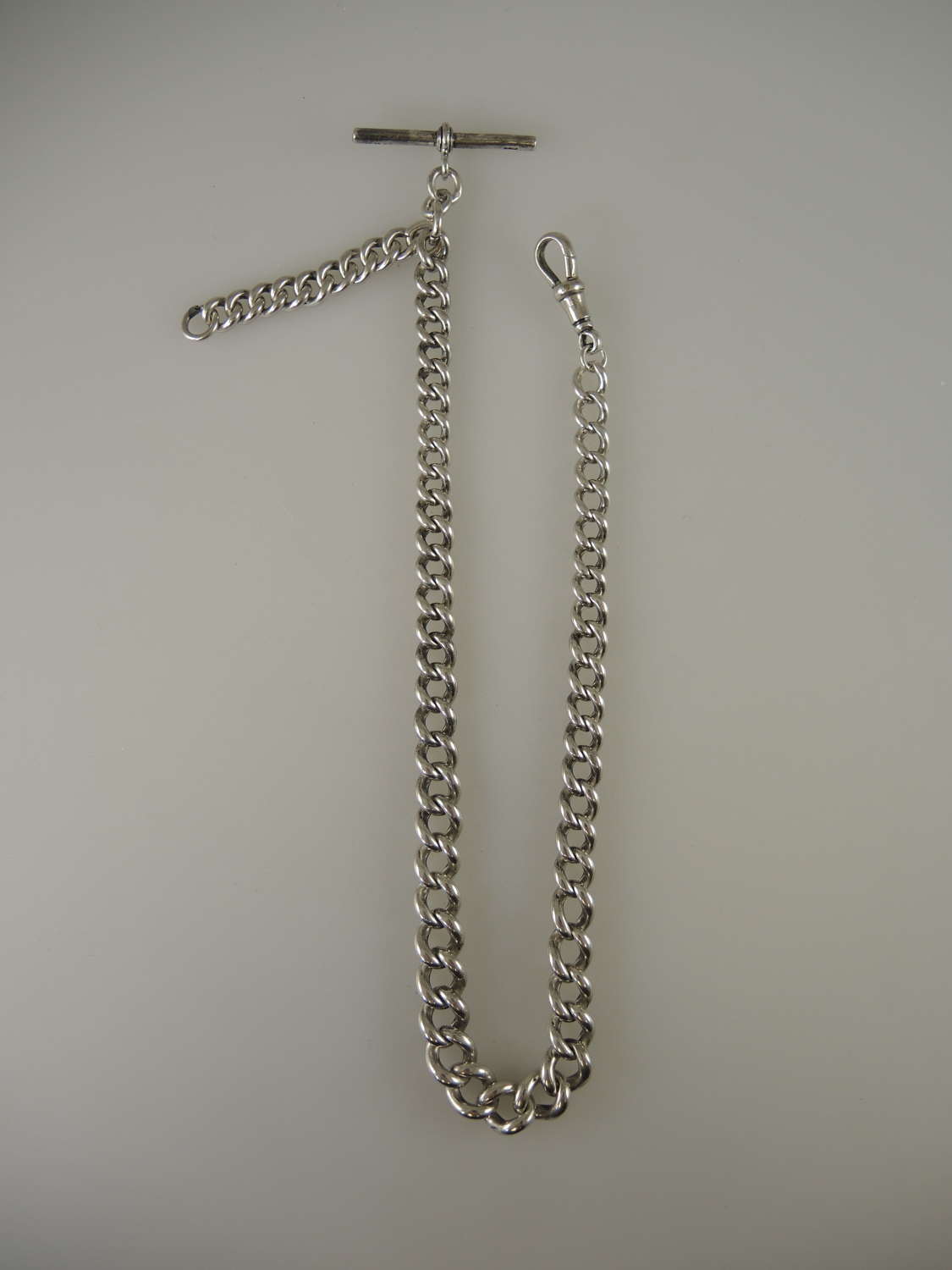English silver pocket watch chain 1902