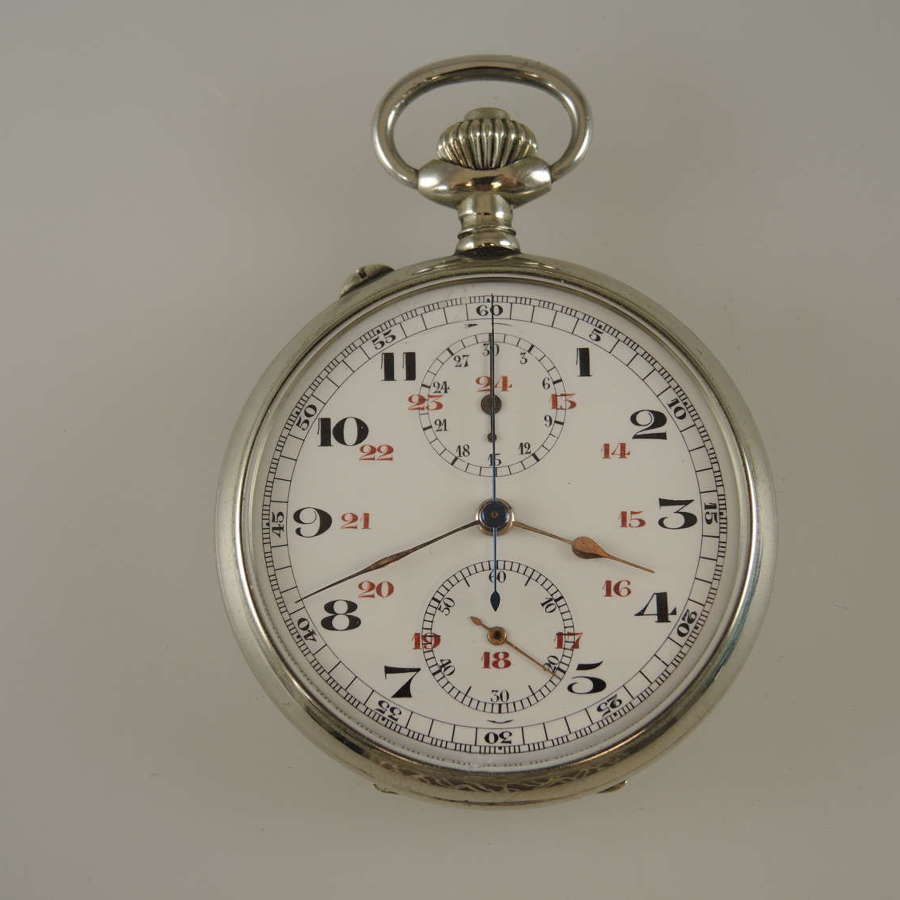Vintage pocket watch with a chronograph function c1900