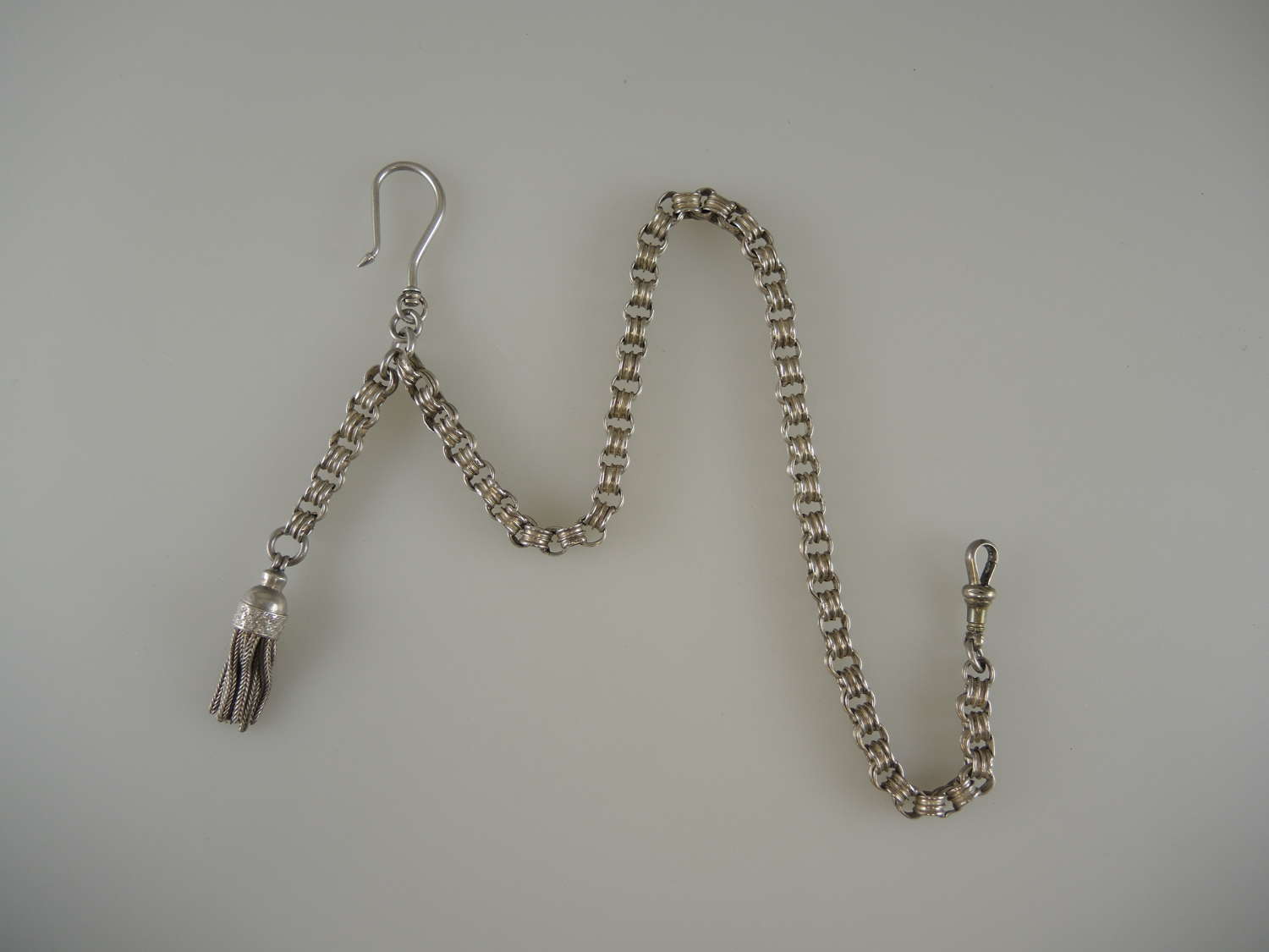 Victorian Peaky Blinders silver watch chain c1890