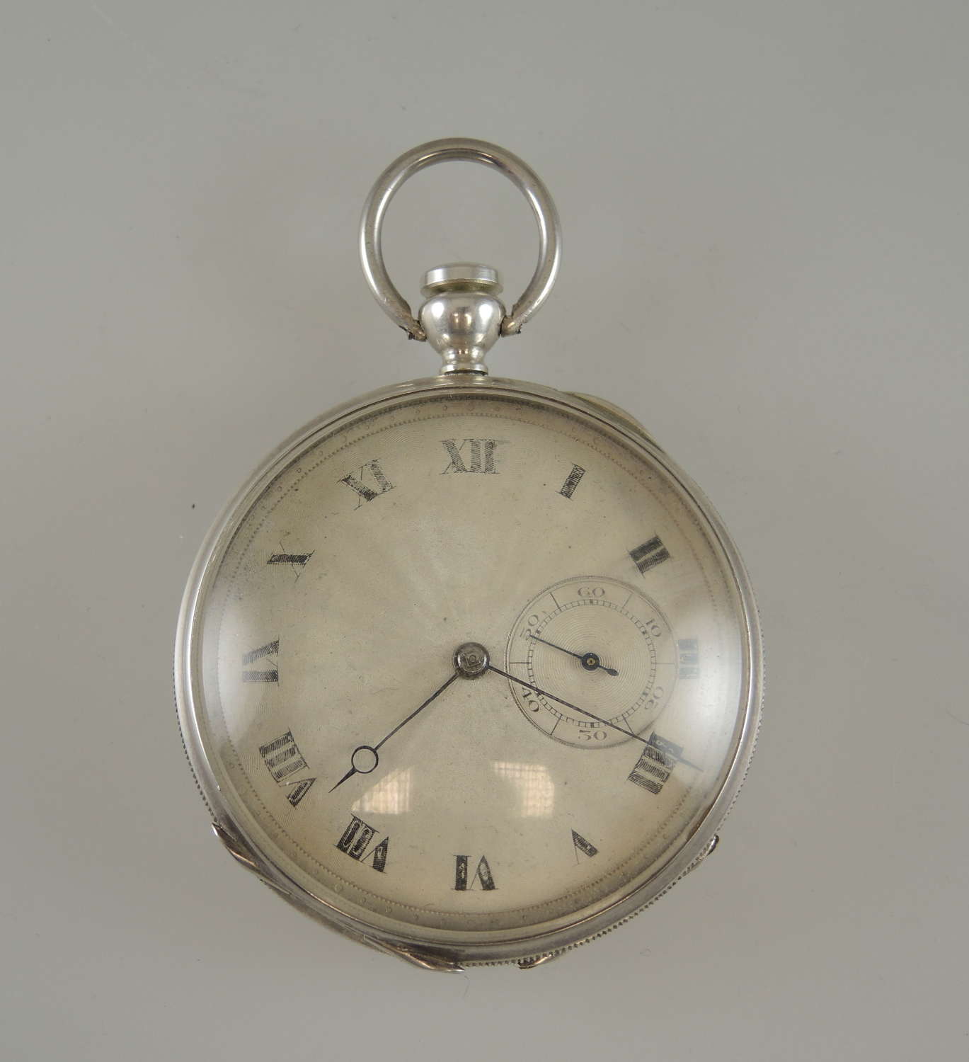 Rare English silver DUPLEX pocket watch with PULL WIND c1810