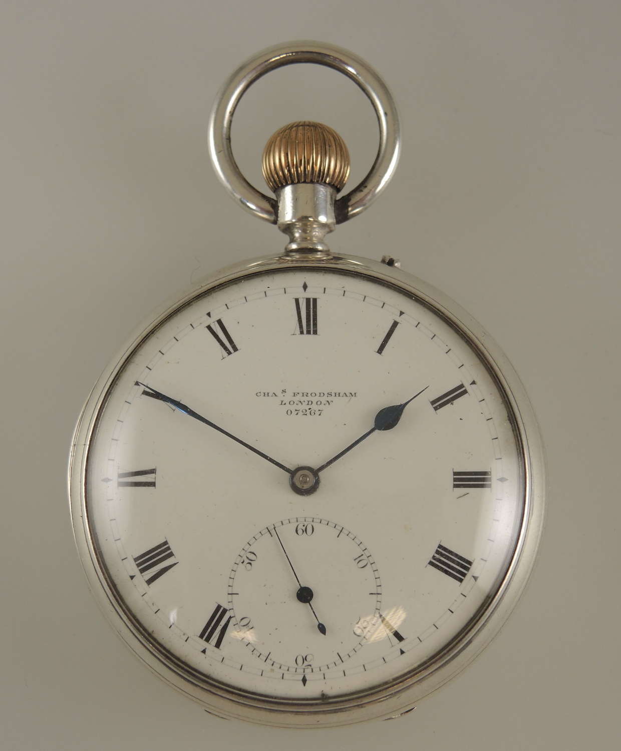 English silver Chas Frodsham pocket watch. c1917